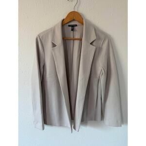 Women’s Eileen Fisher 100% Wool Open Front Notch Collar Blazer Size XS